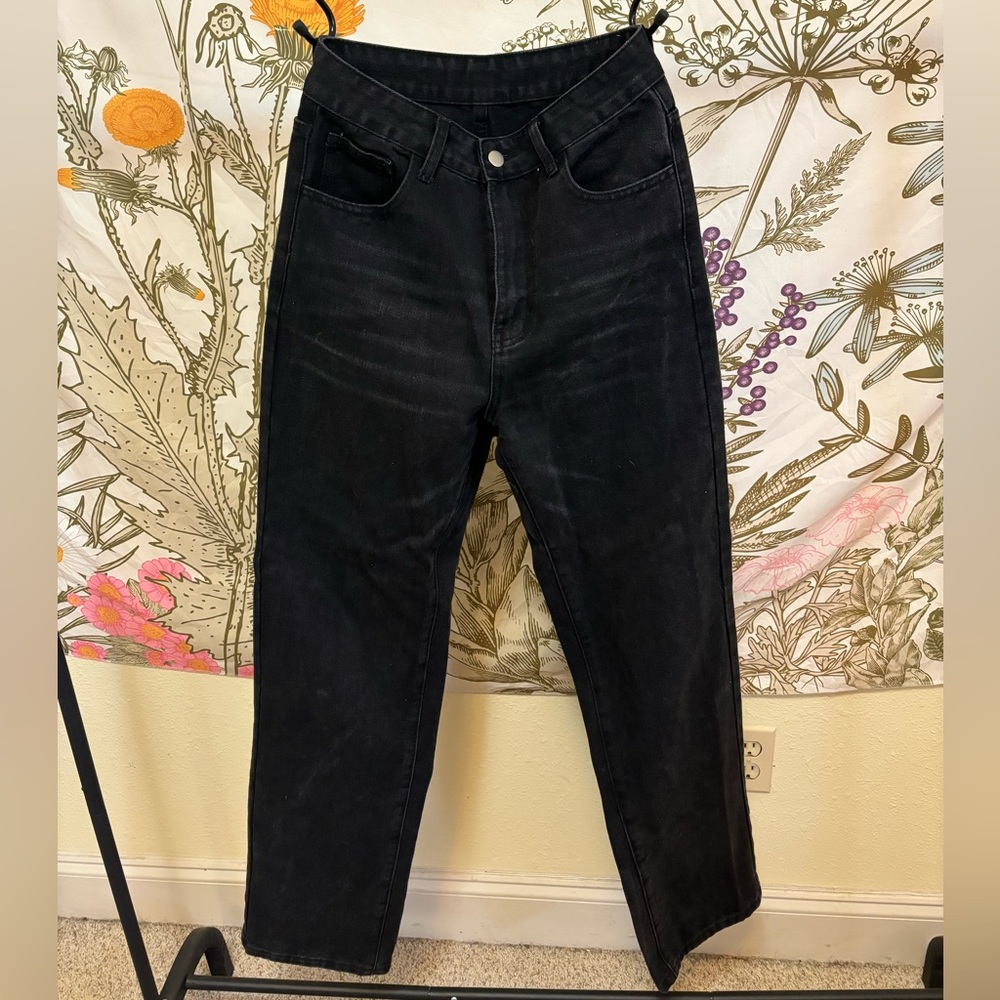 Never worn black straight leg jeans!